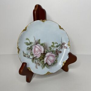 Haviland France Limoges 6"‎ Roses Gold Hand Painted Cabinet Plate H.S